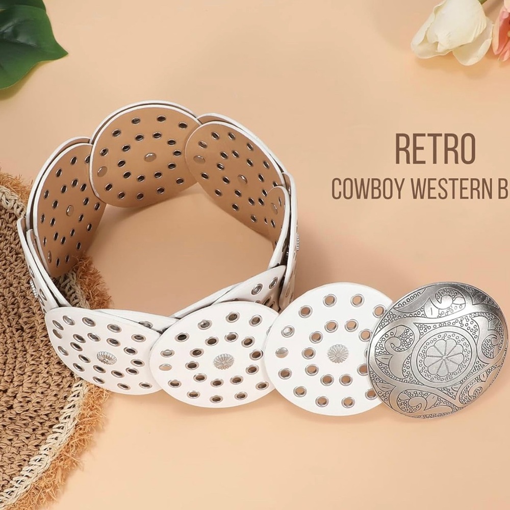 White and Silver Women's Belt